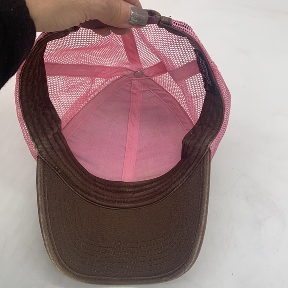 Bio-dome Corona Beer Mexico Pink Tan Basket Woven Adjustable HT4843C - Picture 6 of 7